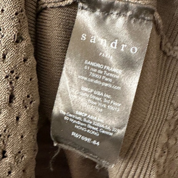 SANDRO Rhapsody Olive Green Fit and Flare Dress (D9) - Picture 5 of 8